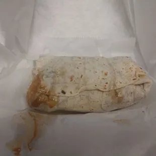 Small 'double meat' steak wrap  Size of my fist..huge rip-off