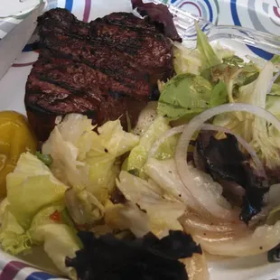 Salad the steak is not from there