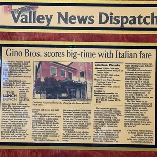 the front page of the valley news dispatch