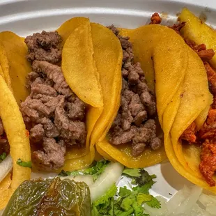 Closer look of mixed taco plate