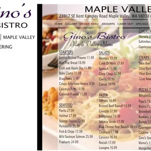 Gino&apos;s Maple Valley Menu