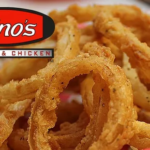Hand battered onion rings!