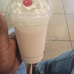 Strawberry cheesecake milkshake