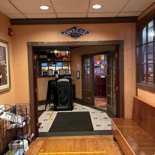 the entrance to the restaurant
