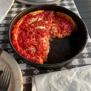 Cheese deep dish pizza