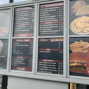 Drive through menu