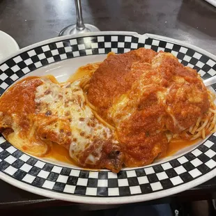 Eggplant and spaghetti