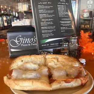a sub sandwich on a plate