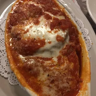 Baked Eggplant w/ Fettuccine Alfredo