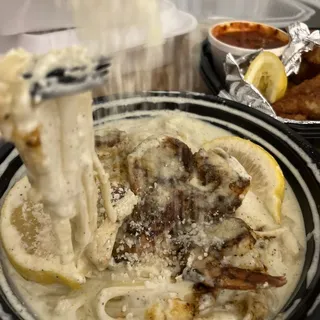 Fettuccine w/ Blackened Shrimp