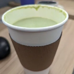 a cup of green tea