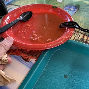 Watery Spaghetti with Meatballs Sauce.