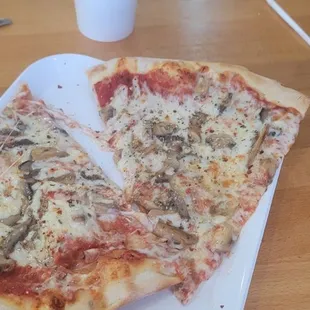 two slices on a plate