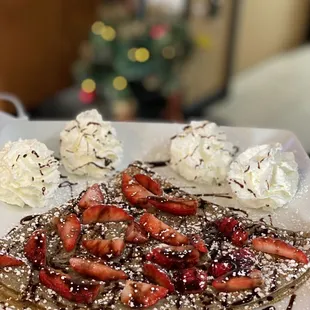 a plate of dessert