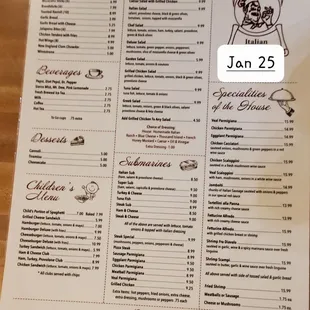 Menu Jan 25 -1