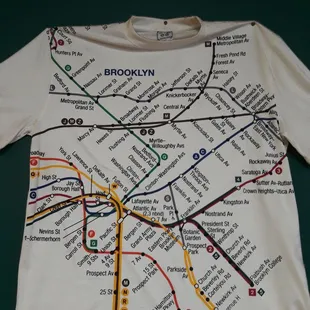 a t - shirt with a subway map on it