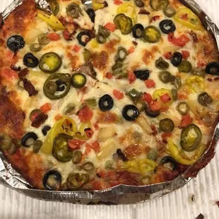 Super veggie on gluten free crust