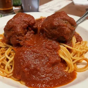 Spaghetti and meatballs are so good