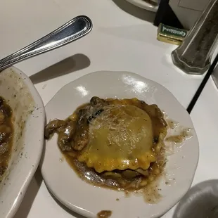 Mushroom ravioli appetizer