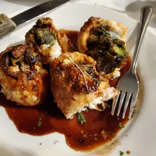Chicken stuffed with Escarole and Fresh Mozz