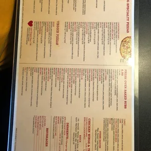 Back of the Menu