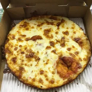 This is their small pepperoni Pizza.  I went through the drive thru.  It was a take and go Pizza.  It was fresh and hot.  Really good.