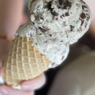 Large chocolate chip waffle cone