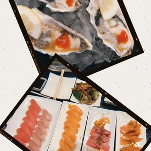 Cappracio and oyster and nigiri