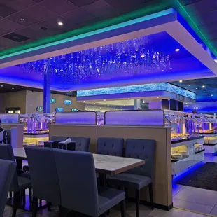 interior, sushi and sashimi