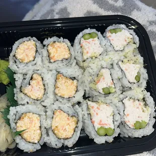 Spicy Crab Meat Roll and Crunchy Roll