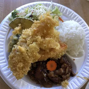 beef with shrimp tempura