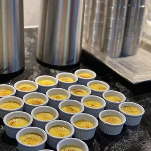 crème brûlée and coffee