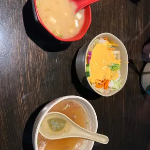 a bowl of soup and a bowl of soup