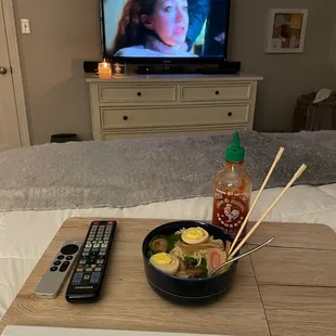 A night of comforting ramen takeout from Ginza while I was quarantined.