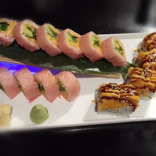 sashimi, sushi, sushi and sashimi, food