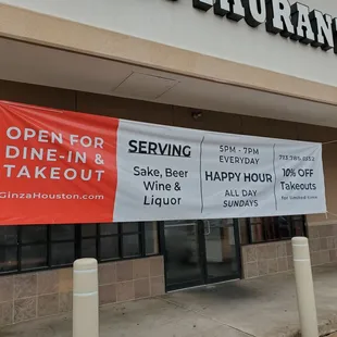 the front of the restaurant