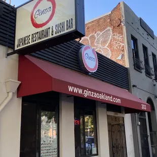 the front of the restaurant