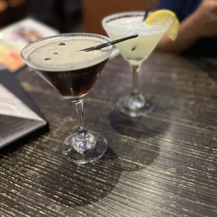 Espresso martini and lemon drop