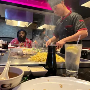 a chef preparing food