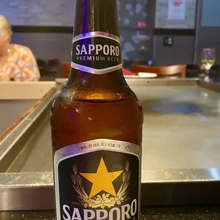 a bottle of sapporo
