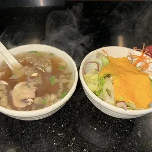 Clear soup, Ginger salad