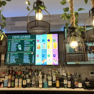The menu for the 3rd floor bubble tea shop and bakery. They also serve tea with alcohol.