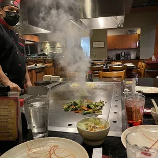 a chef preparing a dish