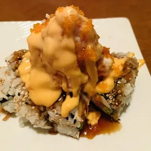 Pacific Ocean Deluxe Sushi roll topped w crap, Ginza Japanese Restaurant, Lutz / Land O Lakes, N Tampa