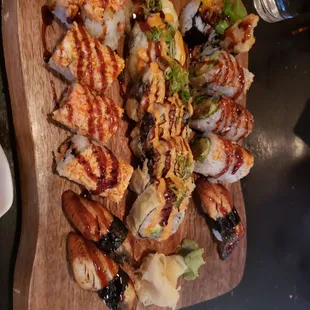 a plate of sushi