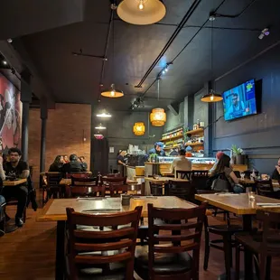 people sitting at tables