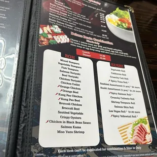 Bento Box &amp; combo menu