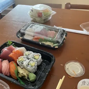 sashimi, sushi and sashimi, sushi, food