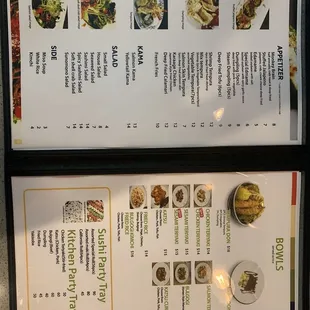 the menu and prices