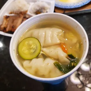 Wonton soup. Loaded. Excellent.